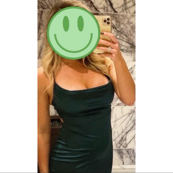 Windsor mermaid gown ruched hunter emerald green - Picture 4 of 4